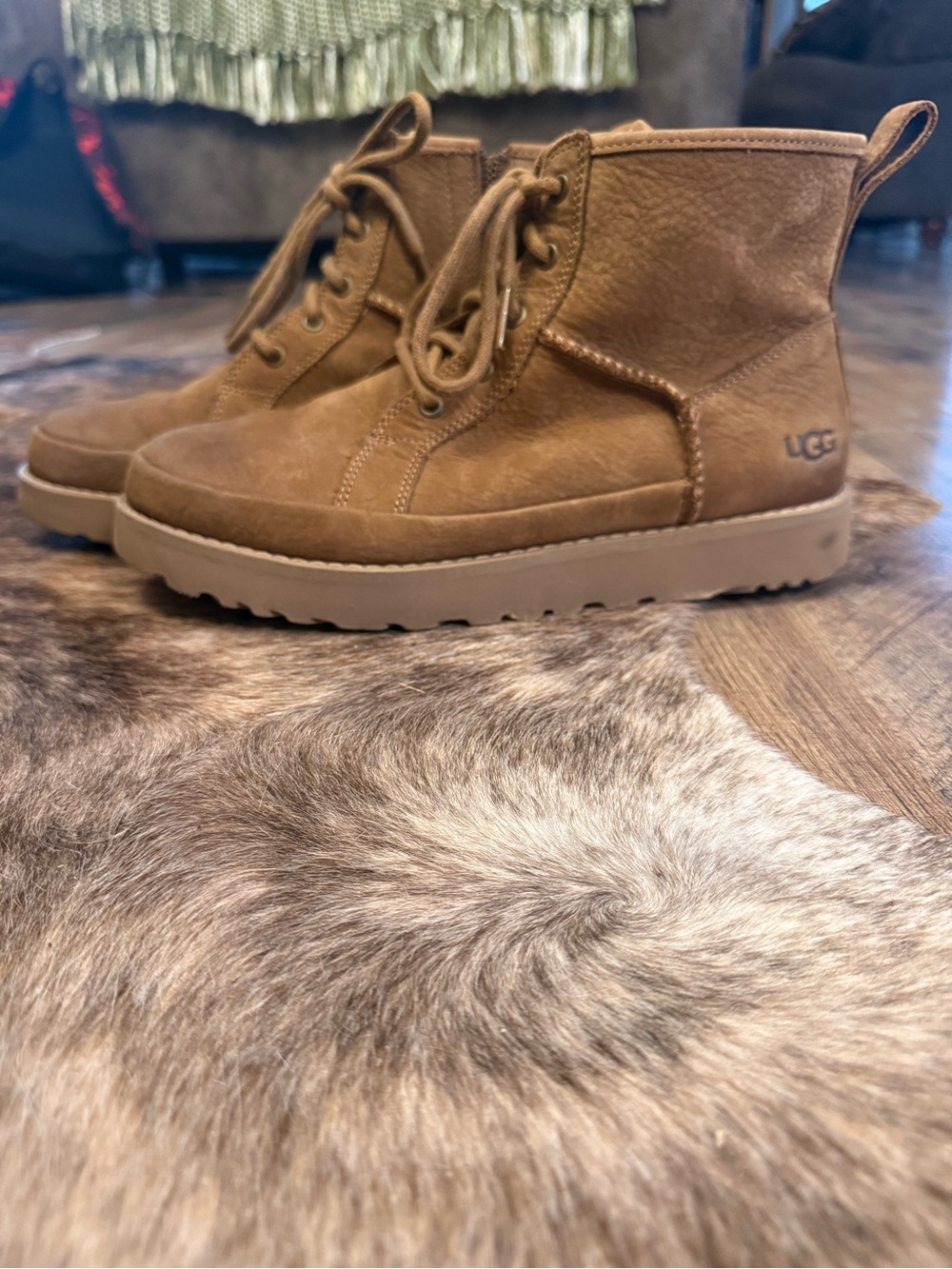 UGG Chestnut Lace-Up Ankle Booties